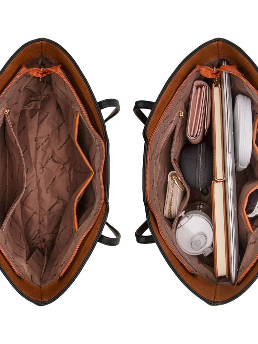 Fashion-Forward Vegan Leather Satchel - Amber Brown Tote with Spacious Interior